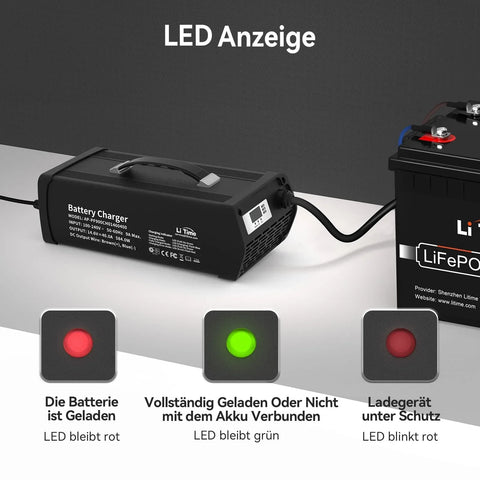 LiTime Caricabatterie Litio 14.6V 40A per Batterie LiFePO4 12V - LiTimeFR/IT/ES