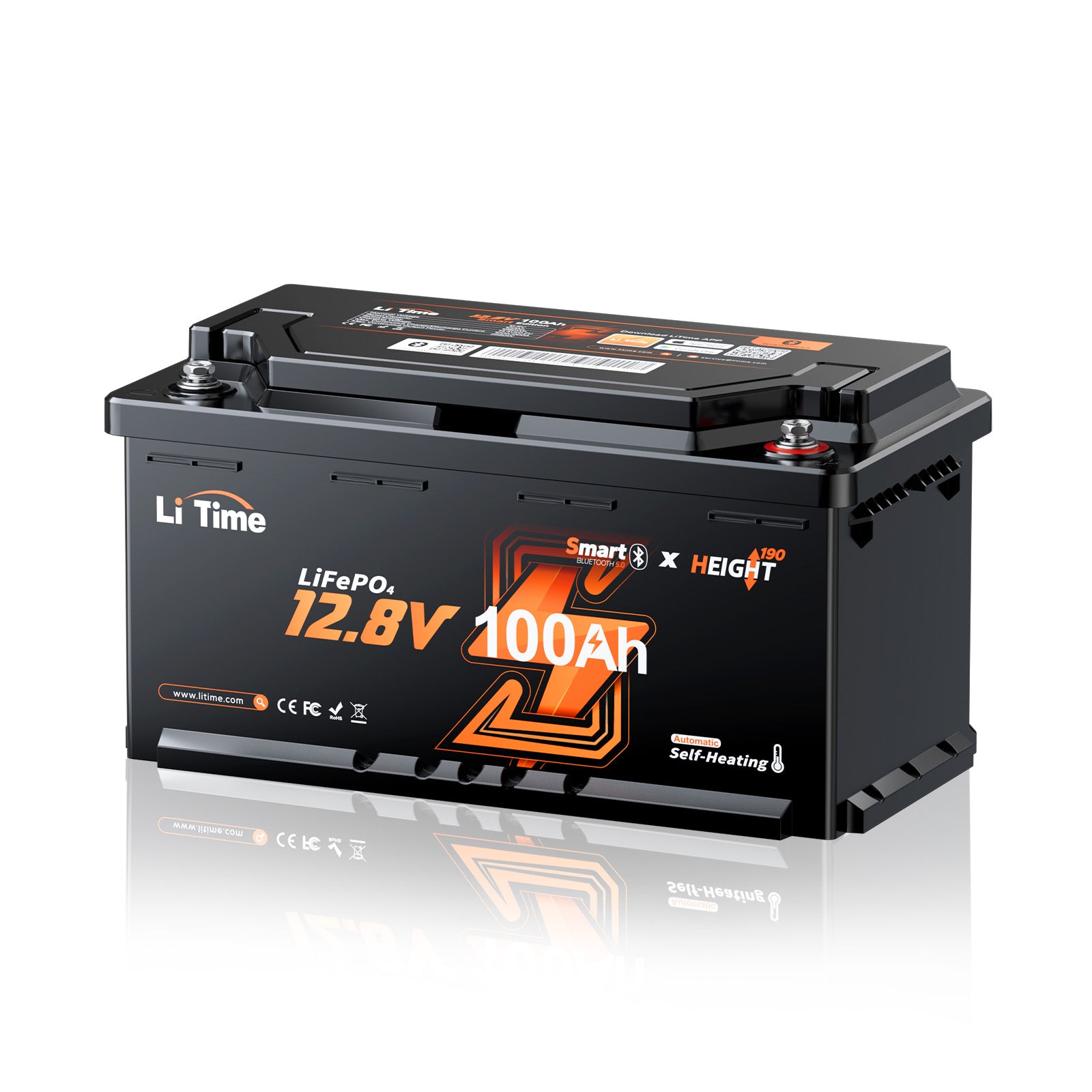 Batería LiFePO4 12V 100Ah – 200A Continua para Mover Autocaravanas, con Bluetooth, Calefacción y Formato DIN H8
