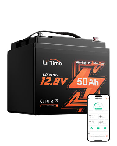 Batería LiFePO4 12V 50Ah para motor eléctrico de pesca con Bluetooth y protección contra bajas temperaturas