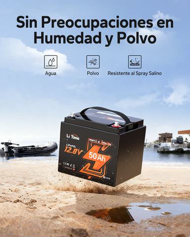 Batería LiFePO4 12V 50Ah para motor eléctrico de pesca con Bluetooth y protección contra bajas temperaturas