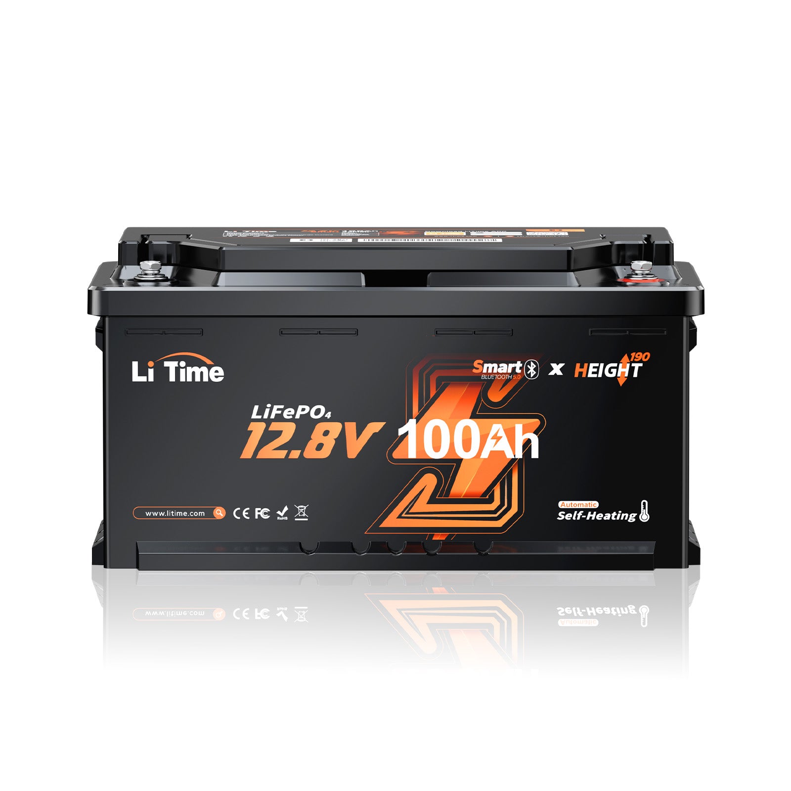 Batería LiFePO4 12V 100Ah – 200A Continua para Mover Autocaravanas, con Bluetooth, Calefacción y Formato DIN H8