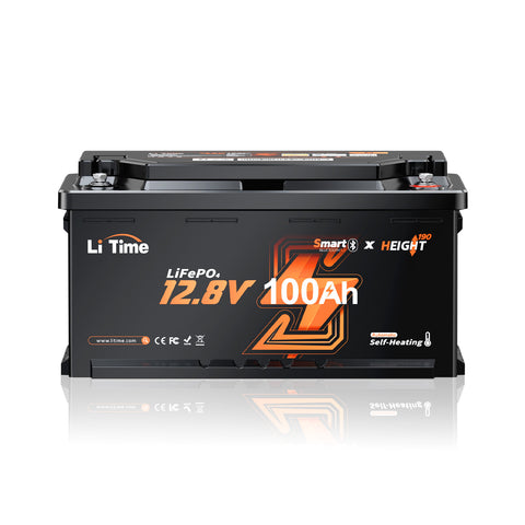 Batería LiFePO4 12V 100Ah – 200A Continua para Mover Autocaravanas, con Bluetooth, Calefacción y Formato DIN H8