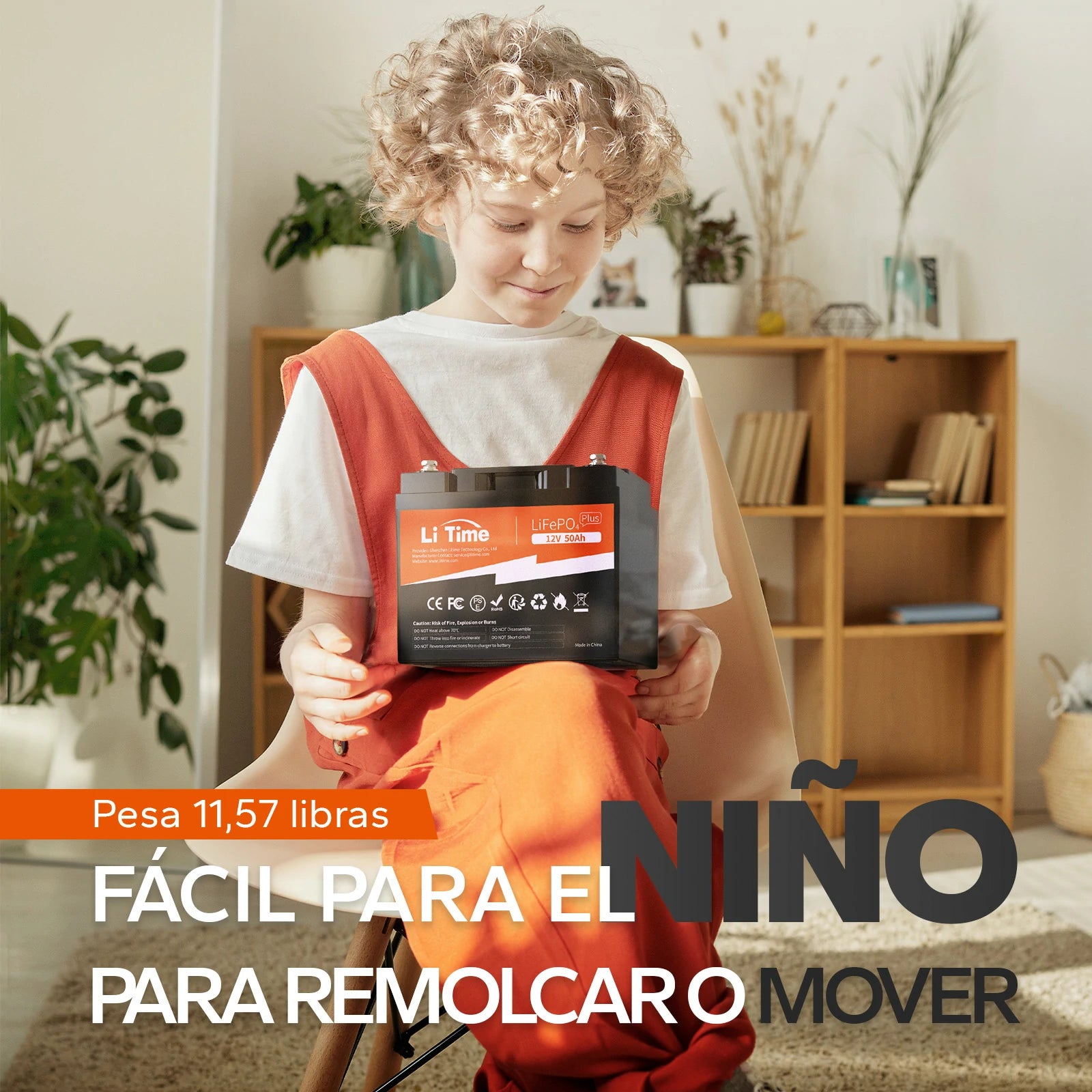 LiTime 12V 50Ah Litio 640Wh, Puerto deportivo, cámper y buscador de peces