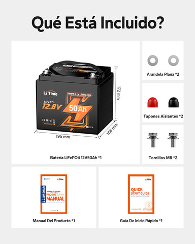 Batería LiFePO4 12V 50Ah para motor eléctrico de pesca con Bluetooth y protección contra bajas temperaturas