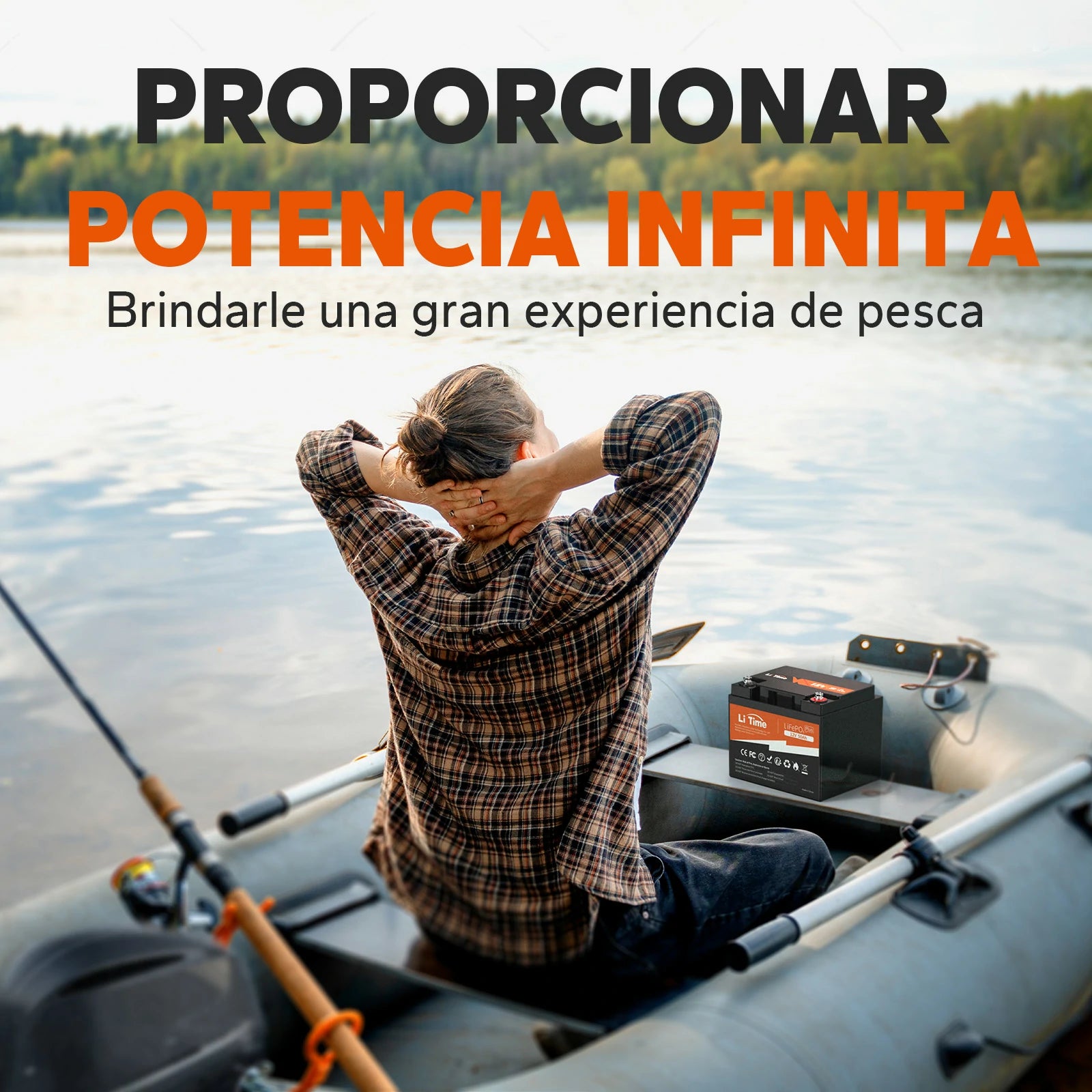 LiTime 12V 50Ah Litio 640Wh, Puerto deportivo, cámper y buscador de peces