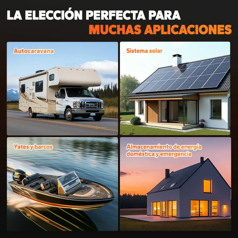 Batería de Litio 12V 140Ah H190 para Autocaravana – Con Bluetooth y Montaje Bajo Asiento – Formato DIN H8