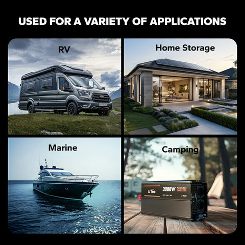 LiTime 3000W Inversor de Onda Senoidal Pura 12V DC a 230V AC Convertidor