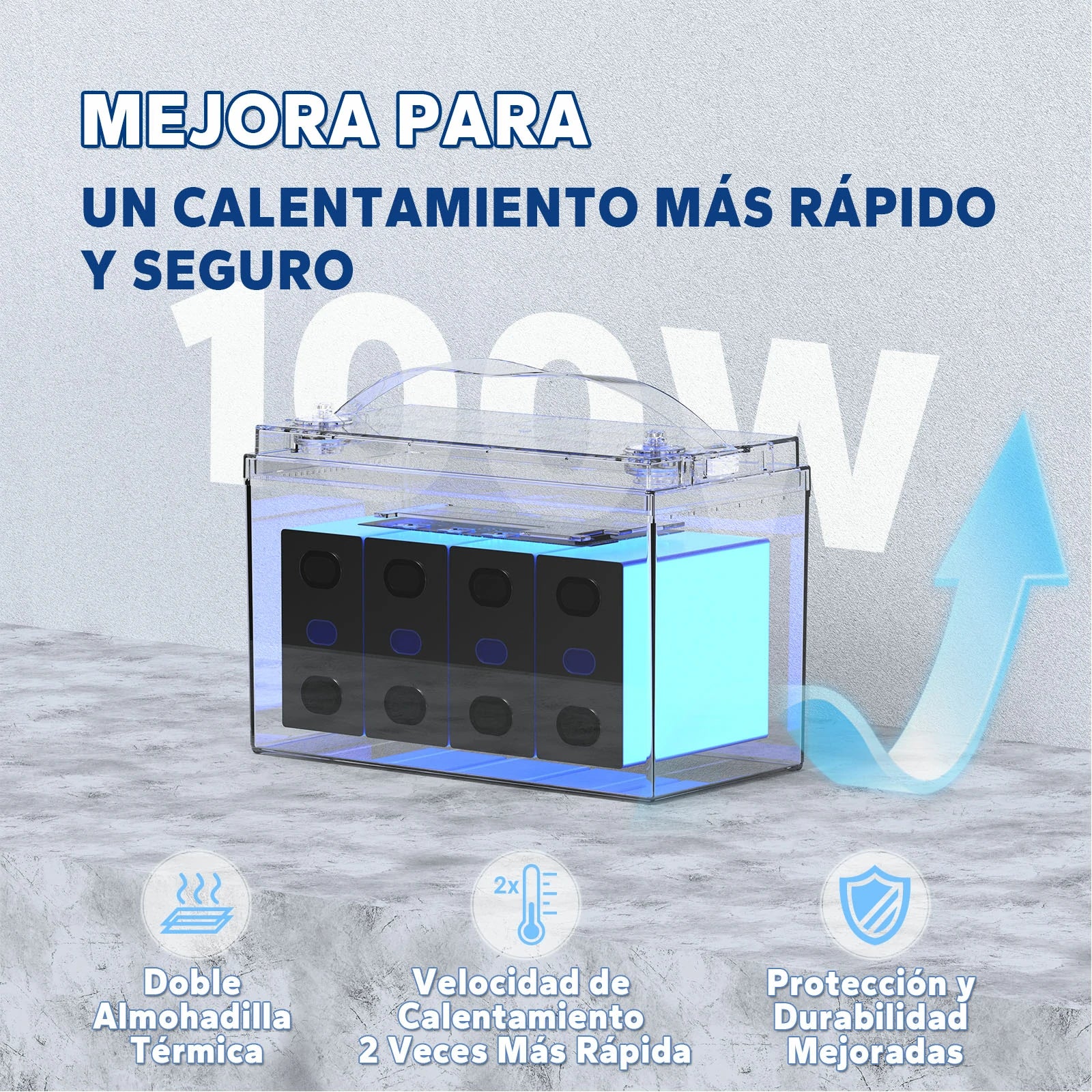 LiTime 12V 100Ah Batería LiFePO4 de ciclo profundo con autocalentamiento y protección contra bajas temperaturas