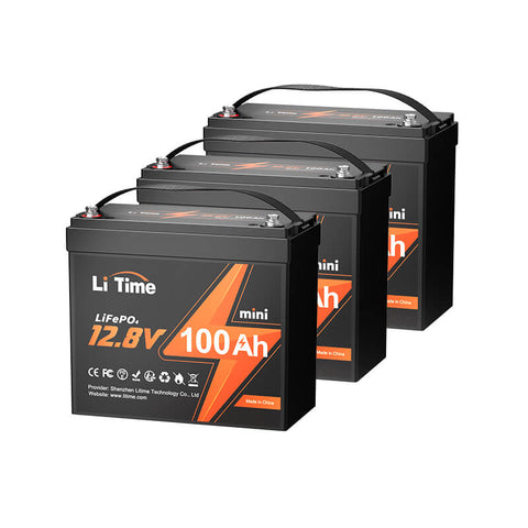 Batería de Litio LiFePO4 de Ciclo Profundo LiTime 12V 100Ah MINI, solo 8.6 kg