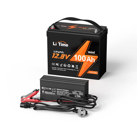 Batería de Litio LiFePO4 de Ciclo Profundo LiTime 12V 100Ah MINI, solo 8.6 kg