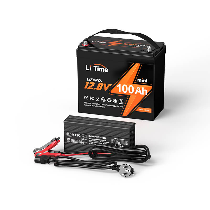 Batería de Litio LiFePO4 de Ciclo Profundo LiTime 12V 100Ah MINI, solo 8.6 kg
