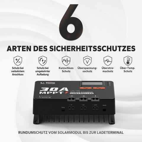 LiTime Regolatore Solare MPPT 30A 12V/24V con Bluetooth - LiTimeFR/IT/ES