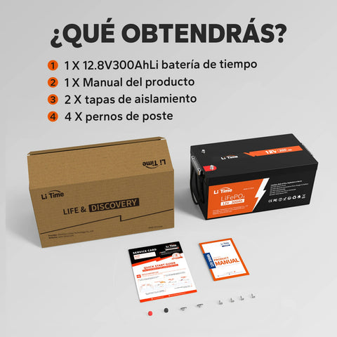 LiTime 12V 300Ah LiFePO4 Batería de Litio para RV